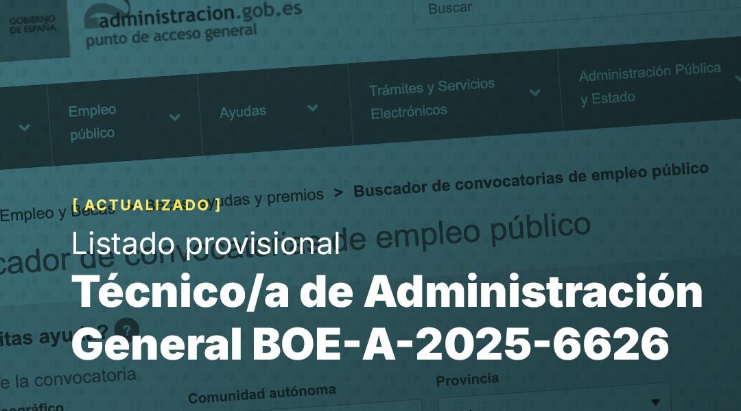 Técnico/a de Administración General BOE-A-2025-6626