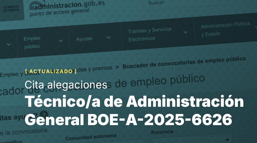 Técnico/a de Administración General BOE-A-2025-6626