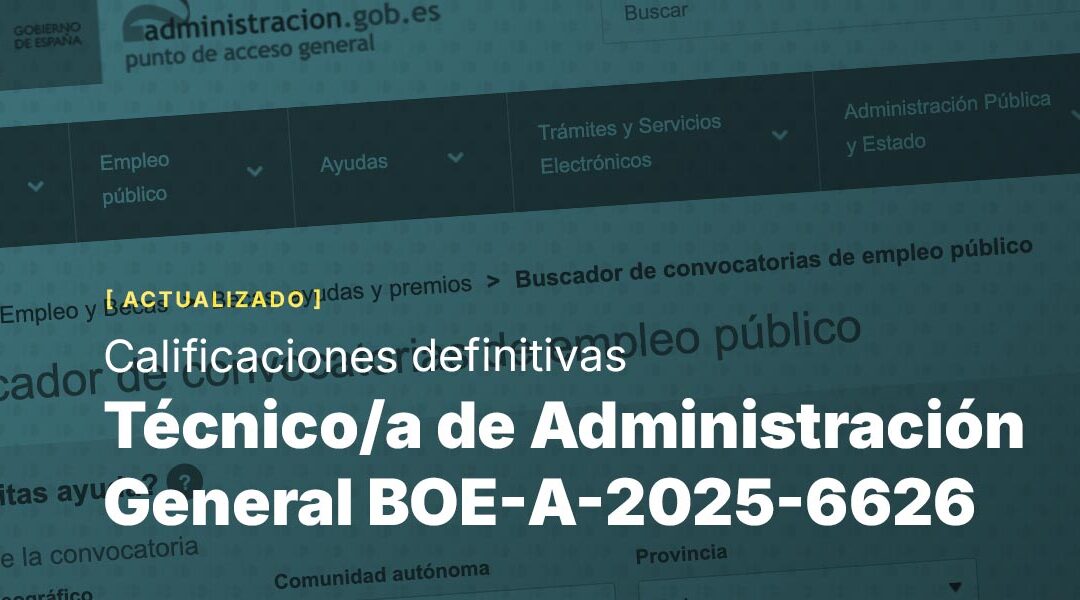 Técnico/a de Administración General BOE-A-2025-6626