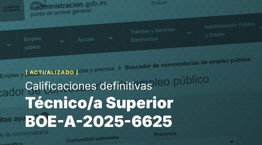 Técnico/a Superior BOE-A-2025-6625