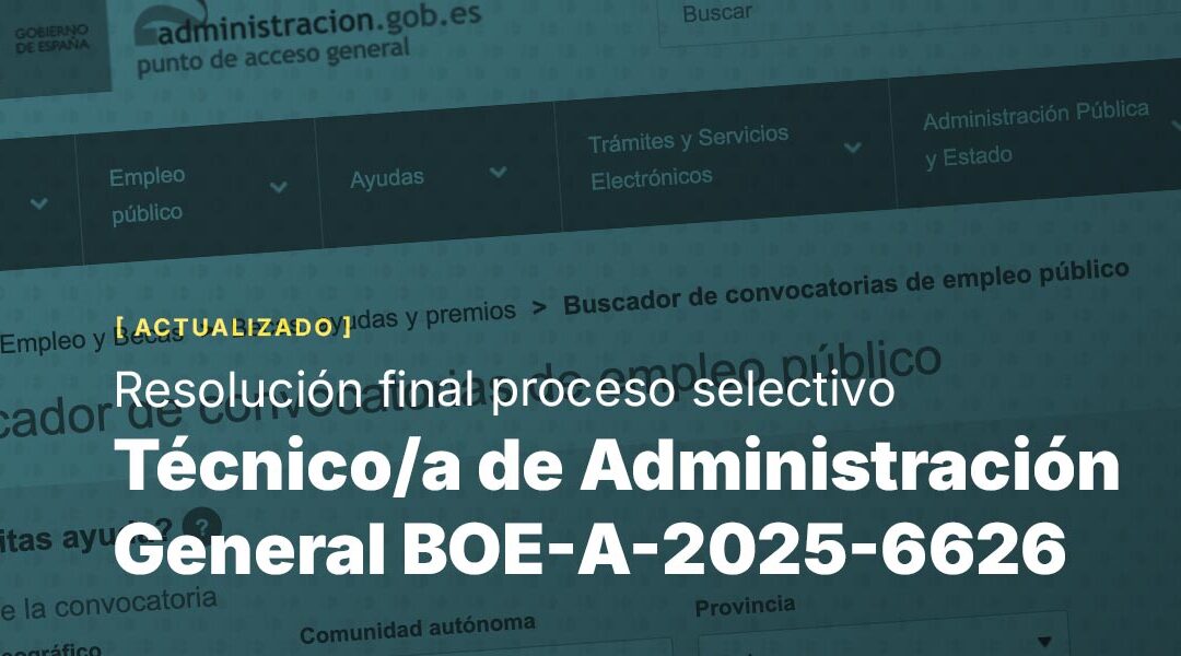 Técnico/a de Administración General BOE-A-2025-6626